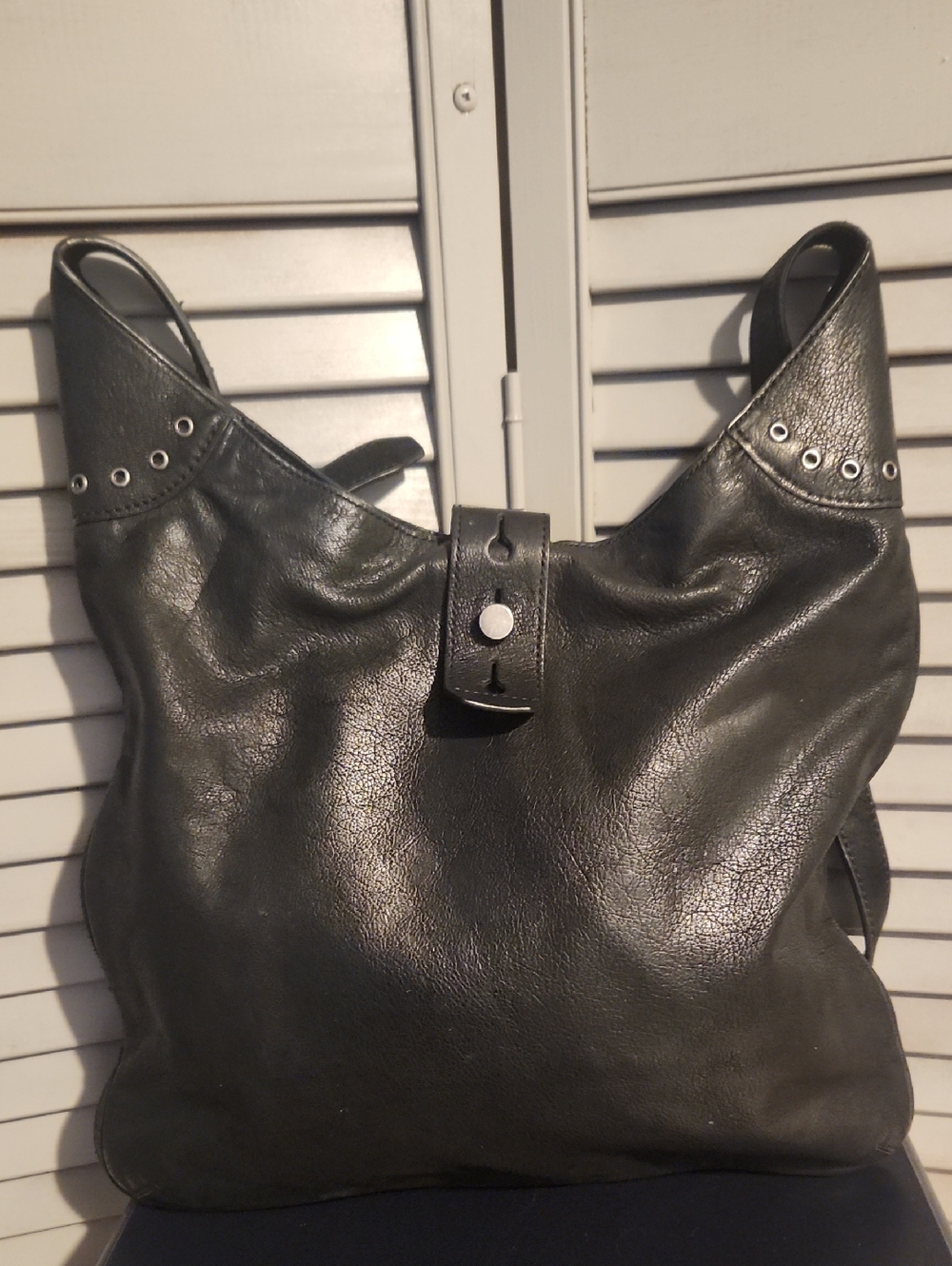 Lucky Brand Purse Shoulder Bag Crossbody Black Leather Y2K Boho Studded Classic